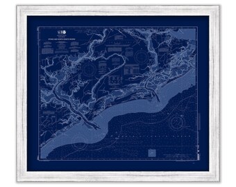 KIAWAH and FOLLY ISLANDS, South Carolina -  2010 Nautical Chart Blueprint