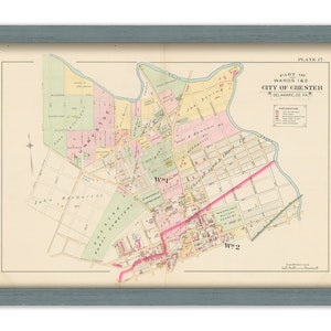 CHESTER, Pennsylvania - 1892 Map