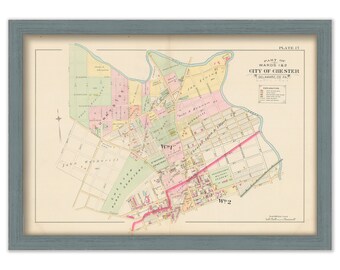 CHESTER, Pennsylvania - 1892 Map