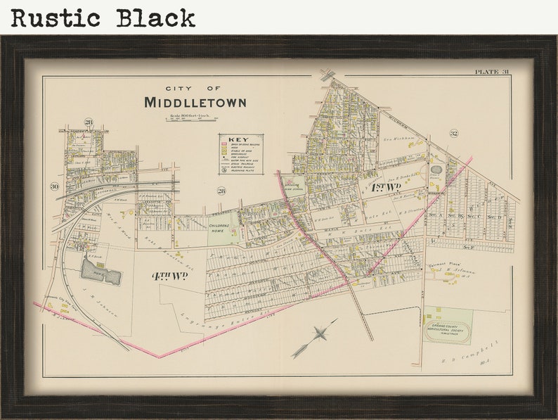 MIDDLETOWN New York 1903 Map Replica or Genuine Original - Etsy