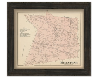 MILLSTONE, New Jersey 1873 Map - Replica or Genuine ORIGINAL