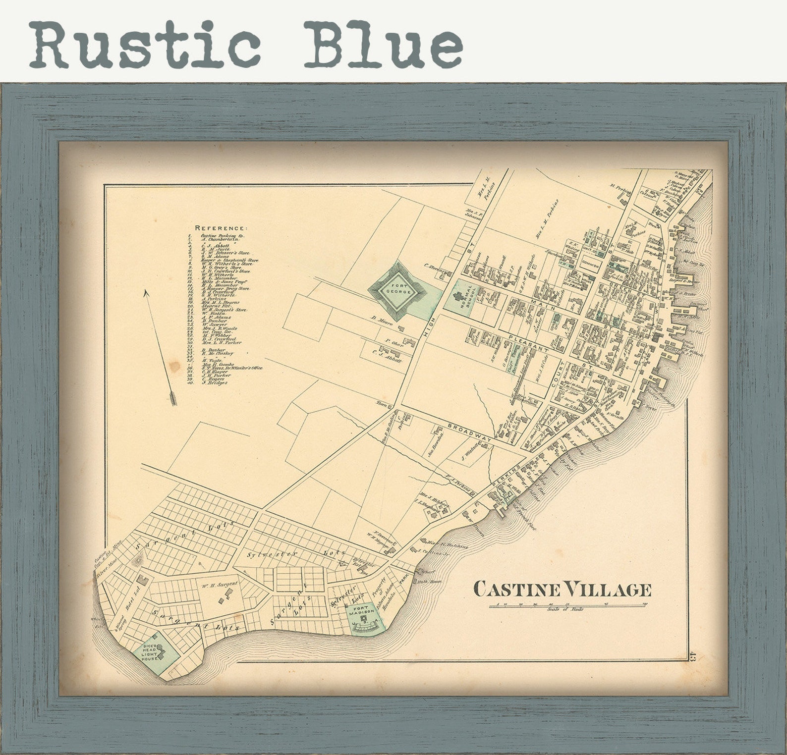 CASTINE Maine 1881 Map Replica Or Genuine ORIGINAL Etsy