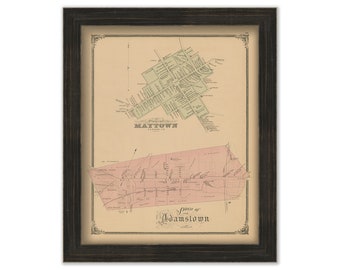 Maytown and Adamstown, Pennsylvania 1875 Map - Replica or GENUINE ORIGINAL