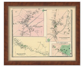 Villages of LANCASTER, Massachusetts 1870 Map