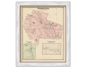 Town of Washington, Massachusetts 1876 Map-Colored Reproduction