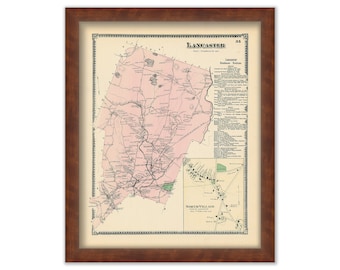 Town of LANCASTER, Massachusetts 1870 Map