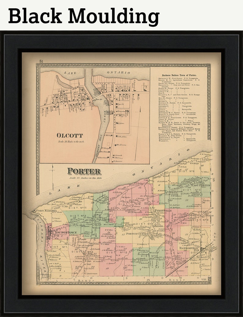 PORTER, New York 1875 Map, Replica or Genuine Original image 3