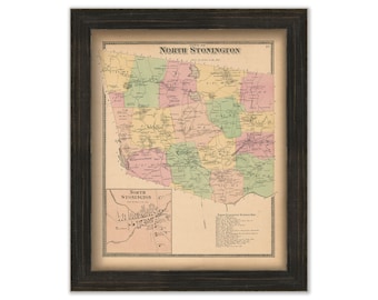 NORTH STONINGTON, Connecticut, 1868 Map