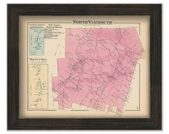 NORTH YARMOUTH, Maine 1871 Map, Replica or Genuine ORIGINAL