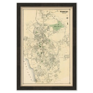 Village of WOBURN, Massachusetts 1875 Map