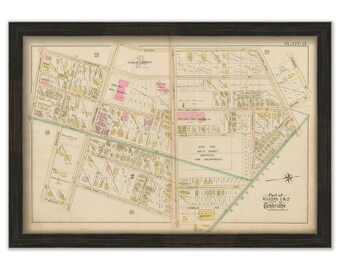 CAMBRIDGE, Massachusetts 1894 Plate 17, Agassiz/Harvard Square