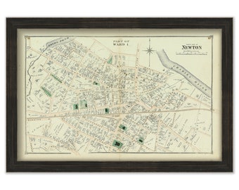 City of NEWTON, NEWTON CORNER, Massachusetts 1874 Map