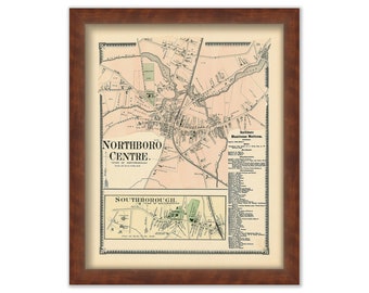 Village of NORTHBOROUGH, Massachusetts 1870 Map