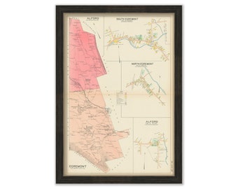 ALFORD and EGREMONT, Massachusetts 1904 Map - Replica or Genuine Original