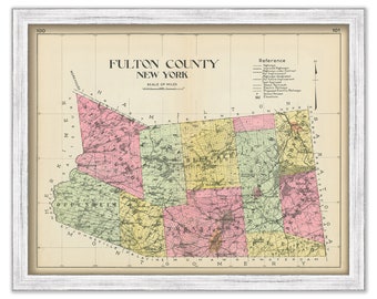 FULTON County, New York 1912 Map, Replica or GENUINE ORIGINAL