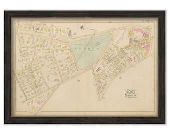 CAMBRIDGE, Massachusetts 1894 Plate 21, Cambridge Common/Harvard Square