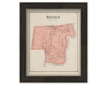 Town of HATFIELD, Massachusetts 1873 Map