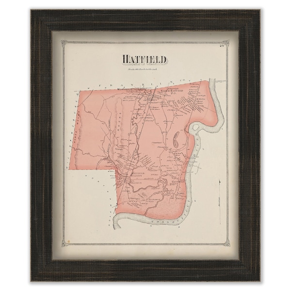 Town of HATFIELD, Massachusetts 1873 Map