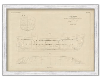 NANTUCKET LIGHTSHIP  - Drawing and Plan of the Lightship 1855