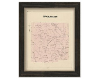 MCCANDLESS, Pennsylvania 1876 Map - Replica or Genuine ORIGINAL