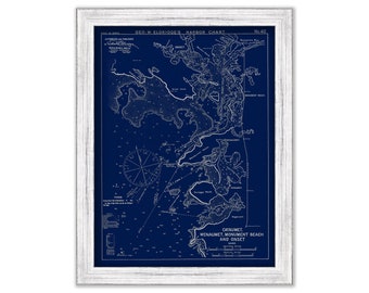 Cataumet, Wenaumet, Monument Beach & Onset, Massachusetts - Nautical Chart by George W. Eldridge 1901