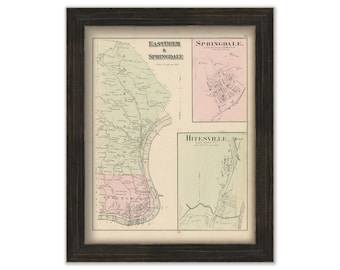 EAST DEER and SPRINGDALE, Pennsylvania 1876 Map - Replica or Genuine Original