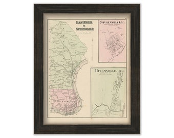 EAST DEER and SPRINGDALE, Pennsylvania 1876 Map - Replica or Genuine Original