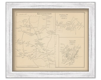 KENSINGTON, New Hampshire 1892 Map, Replica or GENUINE ORIGINAL