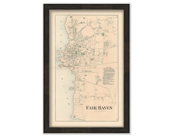 FAIRHAVEN, Massachusetts 1871 Map - Replica or GENUINE ORIGINAL