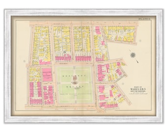 CHARLESTOWN, Massachusetts 1912 map, Plate 6 - MONUMENT SQUARE - Replica or Genuine Original