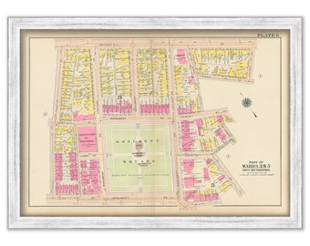 CHARLESTOWN, Massachusetts 1912 map, Plate 6 - MONUMENT SQUARE - Replica or Genuine Original