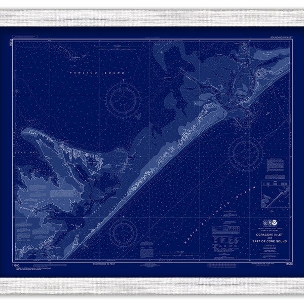 OCRACOKE INLET, North Carolina  -   2019 Nautical Chart Blueprint