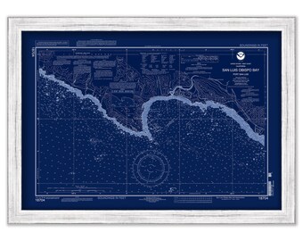 San Luis Obispo Bay, California 2004 Nautical Chart Blueprint