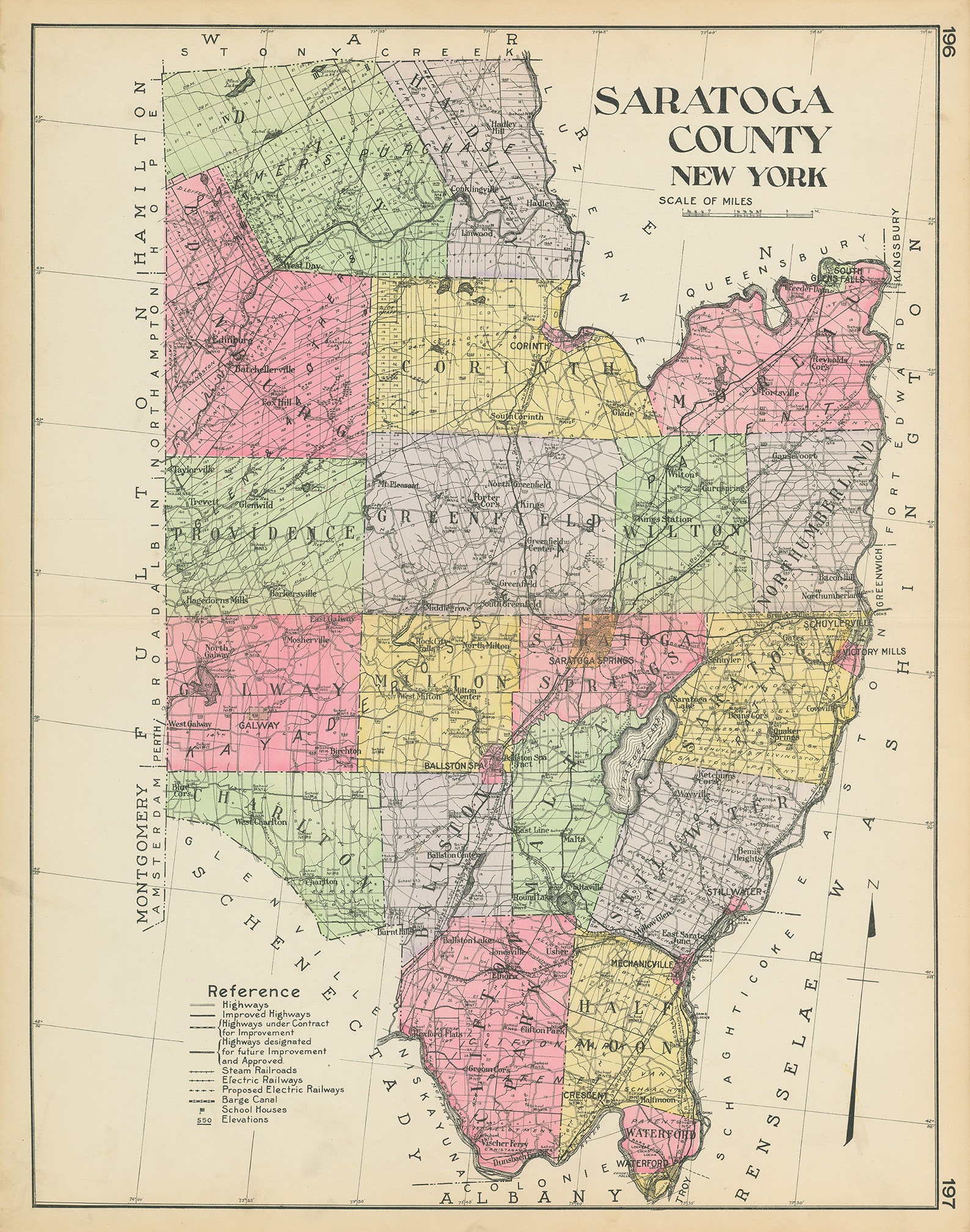 GALWAY New York 1866 Map Replica or GENUINE ORIGINAL Etsy