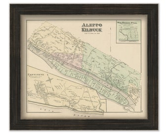 ALEPPO and KILBUCK, Pennsylvania 1876 Map - Replica or Genuine ORIGINAL