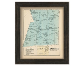 POWNAL, Maine 1871 Map, Replica or Genuine ORIGINAL