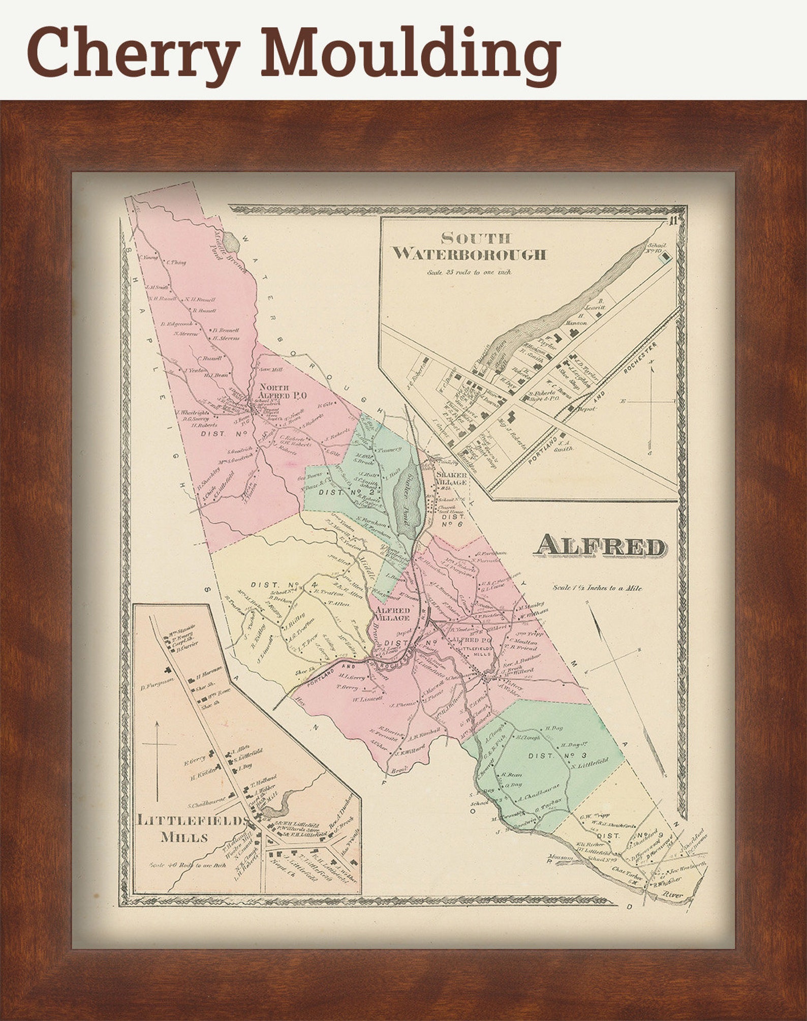 Town of ALFRED Maine 1872 Map Etsy