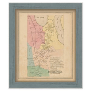 WETHERSFIELD Village, Connecticut, 1869 Map, Replica or GENUINE ORIGINAL