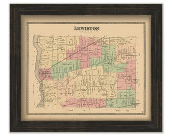 LEWISTON, New York 1875 Map, Replica or Genuine Original