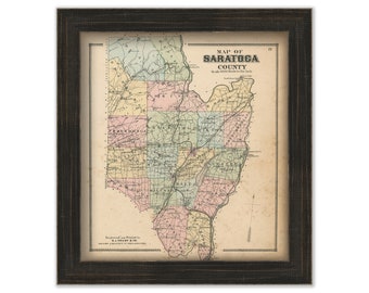 SARATOGA COUNTY, New York 1866 Map, Replica or Genuine ORIGINAL