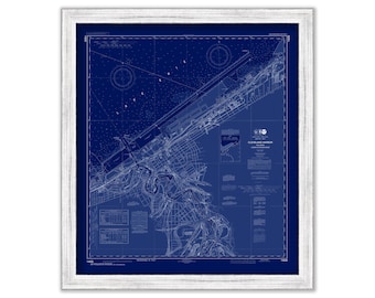 CLEVELAND HARBOR, Ohio  -  2015 Nautical Chart Blueprint
