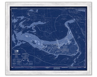 NANTUCKET, Massachusetts - 2019 Nautical Chart Blueprint