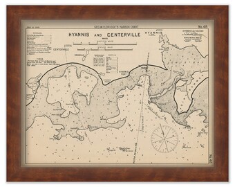Hyannis and Centerville - Nautical Chart by George W. Eldridge 1901