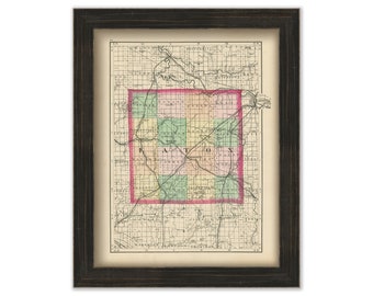 EATON COUNTY, Michigan 1873 Map - Replica or Genuine Original