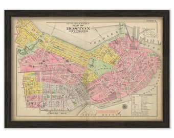BOSTON, Massachusetts 1917 Index Map - Replica or Genuine ORIGINAL