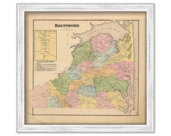 BETHANY BEACH/BALTIMORE, Delaware  -  1868 Map