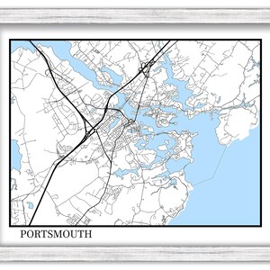PORTSMOUTH, New Hampshire -  Contemporary Map Poster