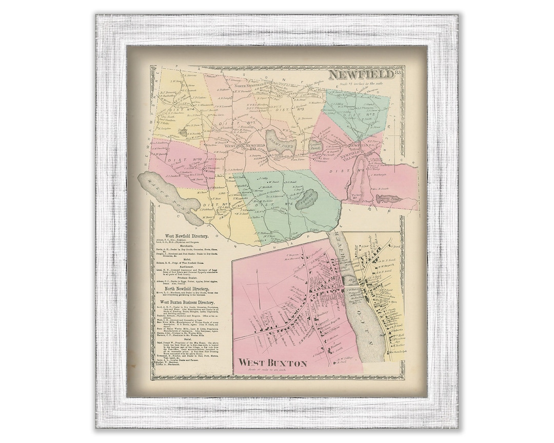 Town of NEWFIELD, Maine 1872 Map Etsy