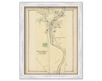 Housatonic Village, GREAT BARRINGTON, Massachusetts 1871 Map - Replica or Genuine ORIGINAL