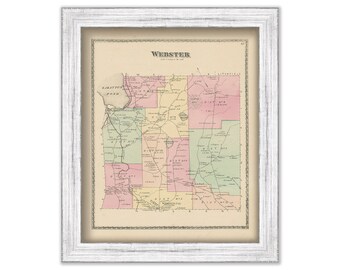 WEBSTER, Androscoggin County, Maine 1873 Map, Replica or GENUINE Original